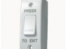 Exit button, surface mount, plastic, "PRESS TO EXIT"